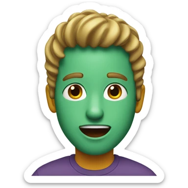 The face of a man's surprise sticker