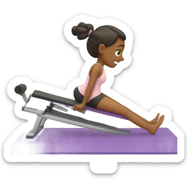 a girl in a pilates mat  sticker