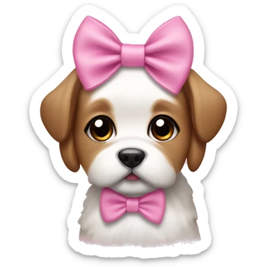 Shizu puppy pink bow sticker