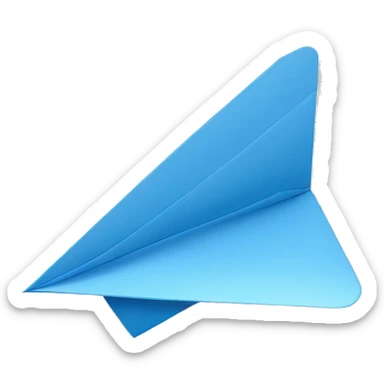 Blue paper plane  sticker