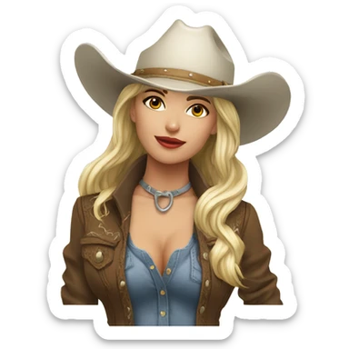 cowgirl hats white sticker