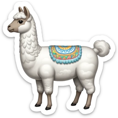 cloud patterned lama sticker