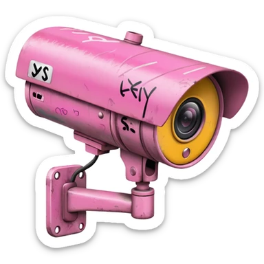 Security Camera pink with graffity sticker