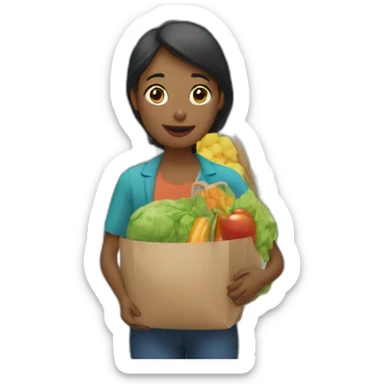 a person shopping in a supermarket sticker