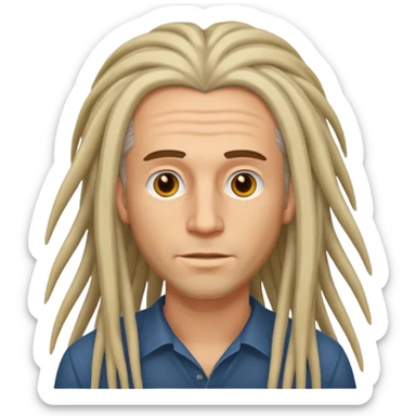 Biały merzcyzna długie dredy sticker