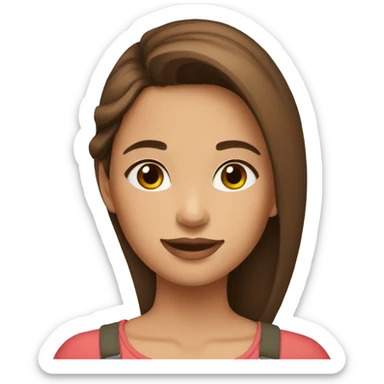 Girl with brown hair take a tulips sticker