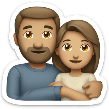 hugging wife and husband  sticker
