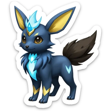 Eevee-Manectric-Electrike-Luxray-Luxio-fusion-hybrid-animal-Fakémon-Pokémon-creature sticker
