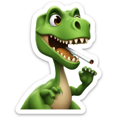 Dinosaur smoking sticker
