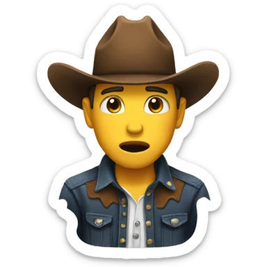 cowboy emoji Sticker crying  sticker