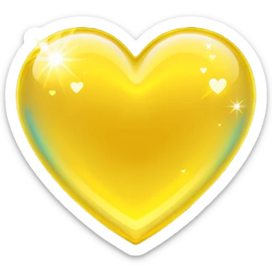 yellow heart with holographic effect sticker
