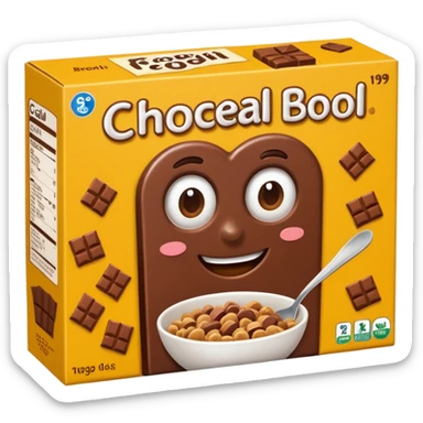 brown chocolate cereal box sticker