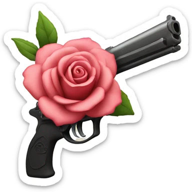 gun with emebedded rose sticker
