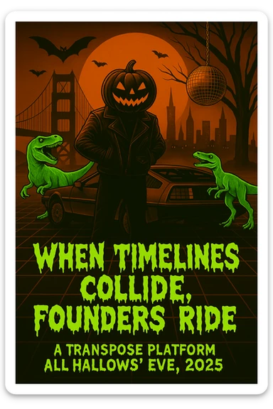 make the dinosaurs a neon green, create a font where the letters look like melting spooky sticker