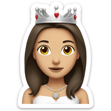 brunette girl with crown sticker
