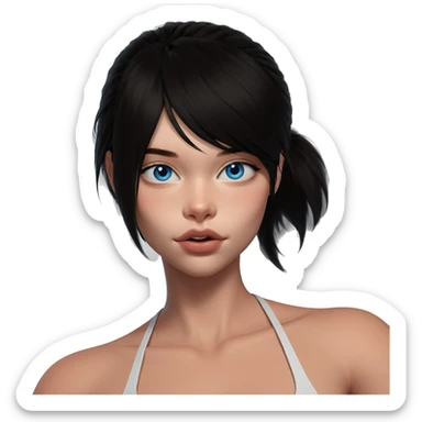 blue eyed girl portrait sticker