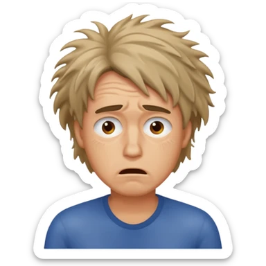 Overwhelmed man sticker