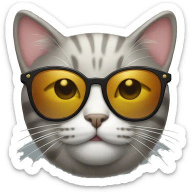 Cat with sunglasses sticker
