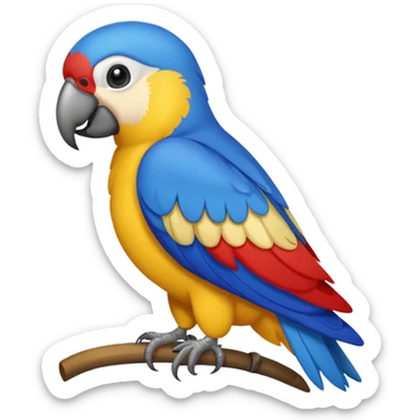 red blue yellow and blue parrot sticker
