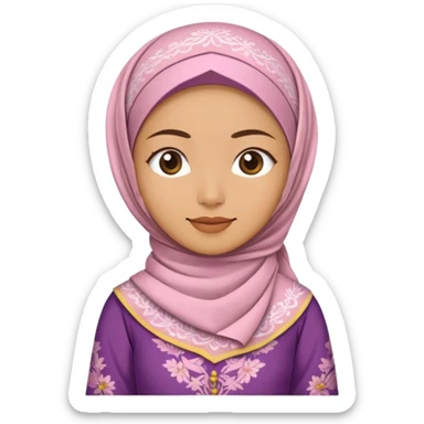 Malay women wearing traditional clothing  sticker