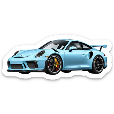 a porsche 911 gt3 in ice blue sticker