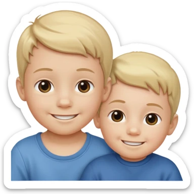 On the left side, it is half a photo of a baby, on the right side, it is half a photo of a young boy. Half baby half boy sticker