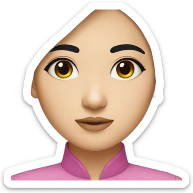 wasian girl with eyeliner from head to chest sticker