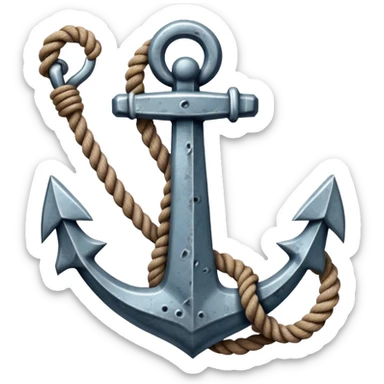 anchor with a rope wrapped around it  sticker