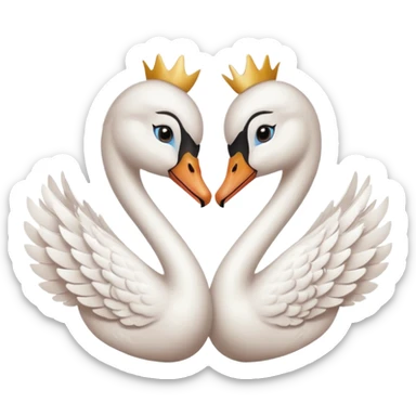 Two swan making a heart 💗 a girl and a boy sticker