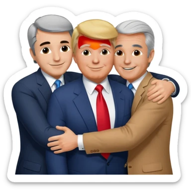 Charlie kirk, donald trump and jeffrey epstien hugging sticker