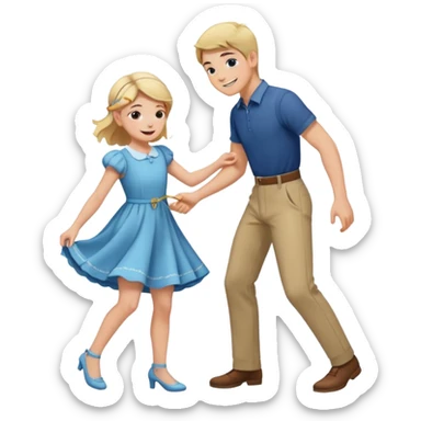 Boy getting whipped by girl and boy looks happy. Boy is also bent over sticker