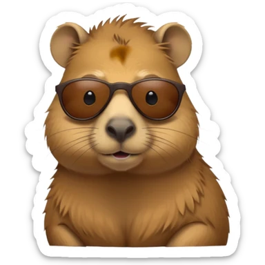 Capibara con lentes de sol oscuros sticker