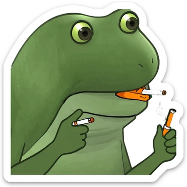 Frog smoking crack sticker