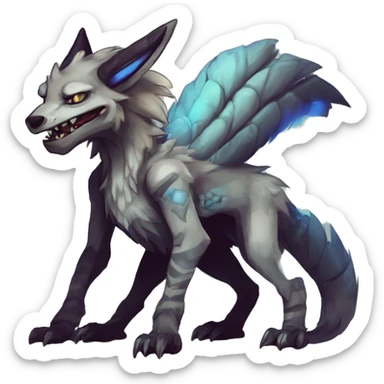 Cute Protogen-vernid-sergal-wickerbeast by griffsnuff & LiLaiRa & Falvie full body  sticker