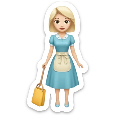 ligth woman wearing housewife clothes full body  sticker
