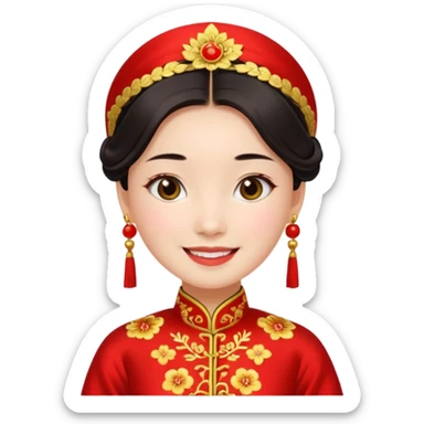 chinese girl in traditional costume sticker