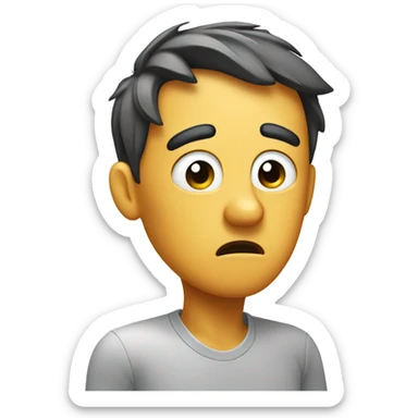 Confused face scratching his head thinking sticker