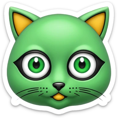 Gata con ojos verdes y negro sticker