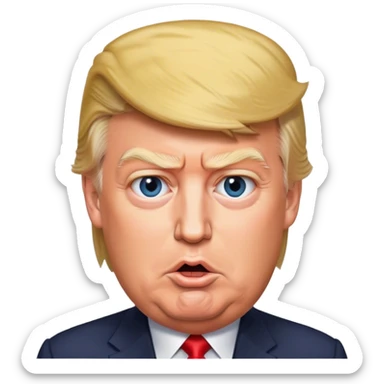 Trump photorealistic speaking sticker