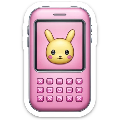 Tamagotchi ios app skeuomorphic, pink, details sticker