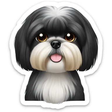 Black Shih tzu as hair styli sticker