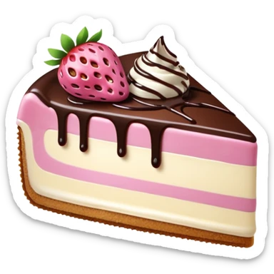 Pink Strawberry Cheesecake With Chocolate Syrup  sticker