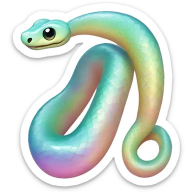 Sparkly glossy Pastel iridescent glass snake sticker
