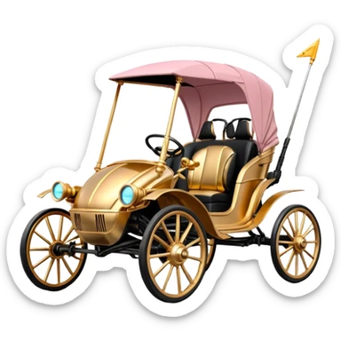 C-3PO in 1865 rose-gold buggy powered by electric motors and batteries  sticker