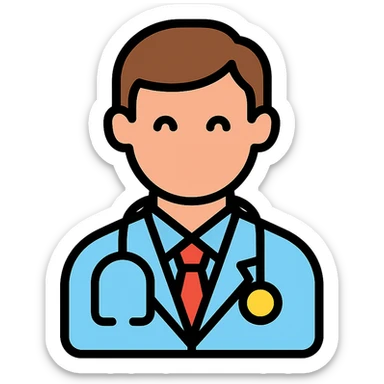 doctor color outline icon style sticker