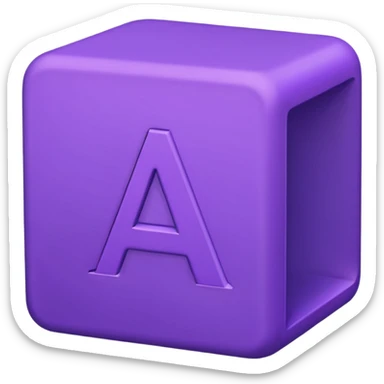 purple letter a sticker
