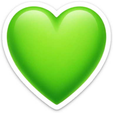 lime green heart sticker