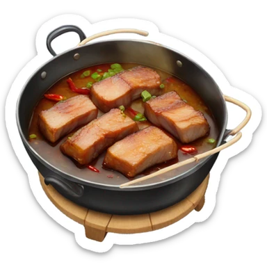 Sticky Chinese Pork Belly in wok sticker