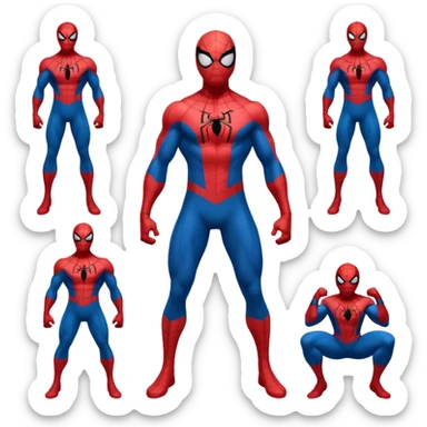 Spiderman full body doodle all reactions sticker