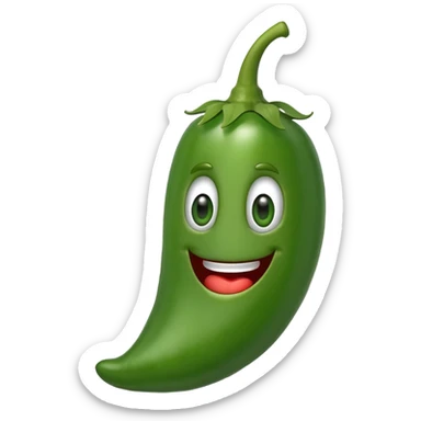 jalapeno pepper with a happy face sticker